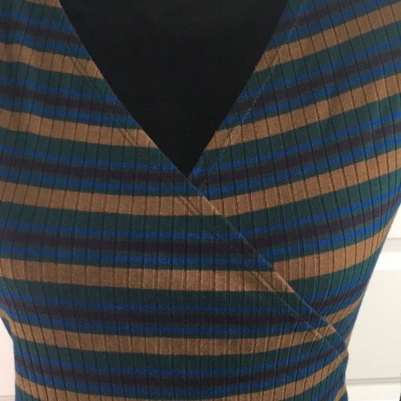 Free People Wrap Around V-neck Striped Top - Picture 2 of 6